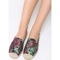 Czarno-Fuksjowe Klapki Genius. Czarne espadryle damskie Born2be, z haftami, bez obcasa, na płaskiej podeszwie. Za 29,99 zł.