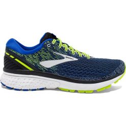 Buty Brooks Ghost 11 M Jaskrawo-Żółto-Niebieskie. Żółte buty sportowe męskie Brooks, bez zapięcia, do biegania. Za 539,99 zł.