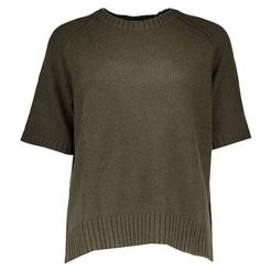 Swetry klasyczne damskie: Sweter w kolorze khaki