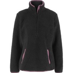 Miękka bluza z polaru ze stójką bonprix czarny. Czarne bluzy damskie bonprix, bez wzorów, z polaru, bez rękawów, bez kaptura. Za 37,99 zł.