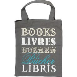 Torebki klasyczne damskie: Torba „libri_x – Books” w kolorze szarym – 20 x 24 cm