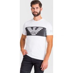 T-SHIRT EA7 Emporio Armani. Białe t-shirty męskie EA7 Emporio Armani, xxl, z nadrukiem, z elastanu, z okrągłym kołnierzem. Za 299,00 zł.