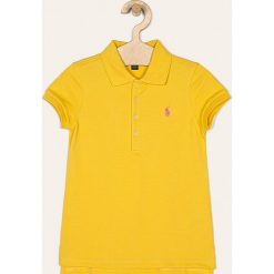 Polo Ralph Lauren - T-shirt dziecięcy 134-176 cm. Żółte bluzki dziewczęce Polo Ralph Lauren, bez wzorów, z elastanu, polo, z krótkim rękawem, krótkie, bez kaptura. Za 219,90 zł.