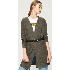 Kardigan basic - Szary. Szare swetry damskie Sinsay, s, bez wzorów, bez rękawów, bez kaptura. Za 49,99 zł.