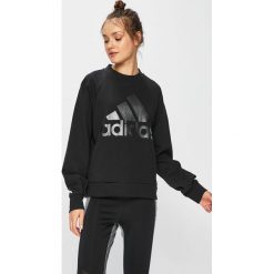 Adidas Performance - Bluza. Czarne bluzy damskie z nadrukiem marki adidas Performance, s, z bawełny, bez kaptura. Za 249,90 zł.
