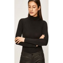 Answear - Longsleeve. Czarne bluzki damskie ANSWEAR, s, bez wzorów, z elastanu, z golfem. Za 69,90 zł.