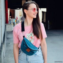Nerka / torebka Mili Belt Bag L - turkusowa. Niebieskie nerki damskie Pakamera, bez wzorów, z tkaniny, bez dodatków. Za 139,00 zł.
