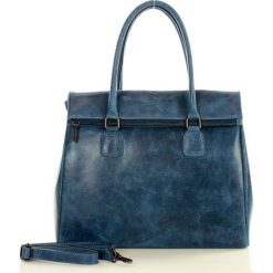 CORNELIA MARCO MAZZINI Torebka kuferek skórzany niebieski denim. Niebieskie kuferki damskie MAZZINI, w paski, ze skóry, klasyczne, bez dodatków. Za 279,00 zł.