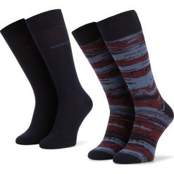 Zestaw 2 par wysokich skarpet męskich BOSS - 2P Rs Stripe Cc 50414712 401. Czerwone skarpetki męskie Boss, bez wzorów, z elastanu. W wyprzedaży za 59,00 zł.