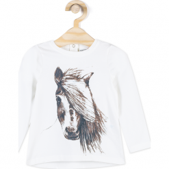 Koszulka. Szare bez kategorii marki HORSES, z nadrukiem, z elastanu, z długim rękawem. Za 19,90 zł.