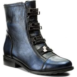 Botki damskie lity: Botki EKSBUT - 67-4757-F63-1G Czarny/Niebieski