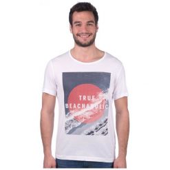 Mustang T-Shirt Męski S Biały. Białe koszulki męskie Mustang, s, bez wzorów, bez kołnierzyka. W wyprzedaży za 79,00 zł.
