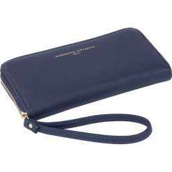 Portfele damskie: Portfel w kolorze granatowym z powerbankiem – 20,5 x 12 cm