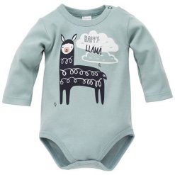 Pinokio Body Dziecięce Happy Llama 62 Zielone. Zielone body niemowlęce Pinokio, z nadrukiem, z bawełny, z długim rękawem. Za 35,00 zł.