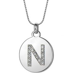 Naszyjniki damskie: Naszyjnik „Letter ‚N’ Medallion” z zawieszką – dł. 43 cm
