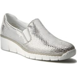 Creepersy damskie: Półbuty RIEKER - 53760-81 Silver/Platinum