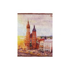 Poszetka jedwabna dwustronna z miastem KRAKÓW. Poszetki męskie Em men's accessories, bez wzorów, z jedwabiu, eleganckie. Za 99,99 zł.