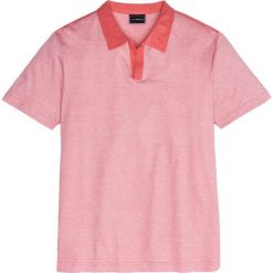 Shirt polo Regular Fit bonprix koralowy. Różowe koszulki polo męskie bonprix, s, w paski, polo, bez rękawów. Za 59,99 zł.