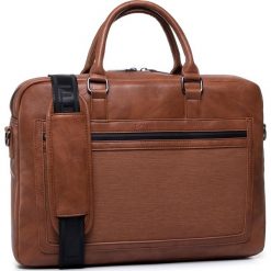 Torba na laptopa LANETTI - BMM-U-030-33-03 Camel. Pomarańczowe torby męskie skórzane Lanetti, bez wzorów, ze skóry ekologicznej. Za 159,99 zł.