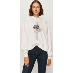 AllSaints - Bluza Flore Talie Hoody. Białe bluzy damskie AllSaints, s, z nadrukiem, z bawełny, bez rękawów, z kapturem. Za 549,90 zł.