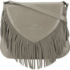 Torebka damska 88-4E-930-8. Brązowe walizki Wittchen, w paski, z nubiku, eleganckie, z tłoczeniem, z frędzlami. Za 594,15 zł.
