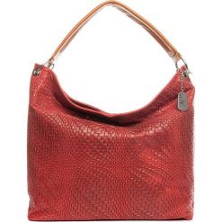 Torebki klasyczne damskie: Skórzana torebka w kolorze czerwonym – 38 x 35 x 13 cm