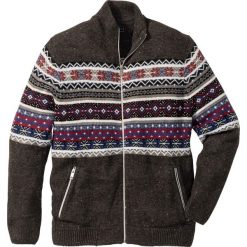 Kardigany męskie: Sweter rozpinany norweski Regular Fit bonprix antracytowy melanż