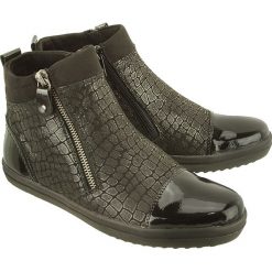RIEKER REMONTE R6686-02 black, botki damskie. Czarne botki damskie Rieker Remonte, ze skóry, bez obcasa, na zamek. W wyprzedaży za 165,00 zł.