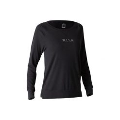 Koszulka długi rękaw Gym & Pilates 500 damska. Czarne bluzki damskie marki DOMYOS, xl, z elastanu, z długim rękawem. Za 39,99 zł.