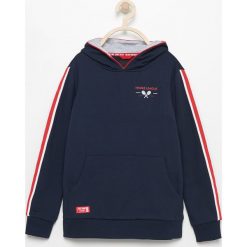 Bluza z kapturem - Granatowy. Niebieskie bluzy chłopięce marki Reserved, s, z kapturem. Za 99,99 zł.