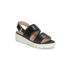 Sandały Geox D WIMBLEY SANDAL. Czarne sandały damskie Geox, bez wzorów, bez obcasa, bez zapięcia. W wyprzedaży za 399,20 zł.