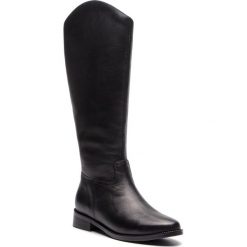 Oficerki KAZAR - Disa 34660-01-00 Black. Czarne kozaki damskie Kazar, ze skóry, przed kolano, na wysokim obcasie, bez zapięcia. W wyprzedaży za 489,00 zł.