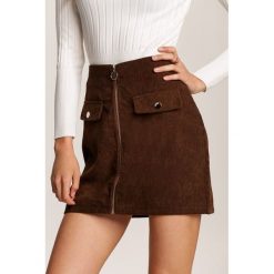 Brązowa Spódnica Eshirryss. Pomarańczowe spódniczki damskie Renee, s, bez wzorów, mini. Za 79,99 zł.