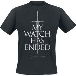 Gra o Tron My Watch Has Ended T-Shirt czarny. Czarne koszulki męskie marki Gra o Tron, l, z nadrukiem, z okrągłym kołnierzem. Za 74,90 zł.