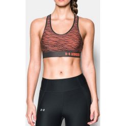 Biustonosze sportowe: Under Armour Biustonosz Mid Bra Printed pomarańczowo- szary r. XS (1273505 404)