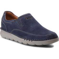 Półbuty męskie: Półbuty CLARKS – Unnature Easy 261335387 Navy Nubuck
