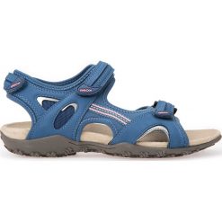 Sandały GEOX DONNA SANDAL STREL. Niebieskie sandały damskie Geox, bez wzorów, bez obcasa, bez zapięcia. Za 309,90 zł.