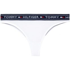 Figi brazylijskie TOMMY HILFIGER UW0UW00723. Białe figi damskie TOMMY HILFIGER, m, bez wzorów, z elastanu. W wyprzedaży za 79,00 zł.