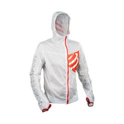 Kurtka Compressport Trail Hurricane Jacket Biała. Białe kurtki męskie Compressport, m, bez wzorów, z kapturem. Za 559,99 zł.