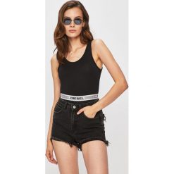 Diesel - T-shirt. Czarne bluzki damskie Diesel, s, bez wzorów, z elastanu, bez kołnierzyka. W wyprzedaży za 119,90 zł.