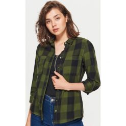 Koszula w kratę - Khaki. Brązowe koszule wiązane damskie Cropp, l. W wyprzedaży za 29,99 zł.