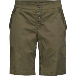 Bermudy damskie: Krótkie spodenki chino bonprix zielony khaki