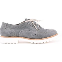 Półbuty - skóra naturalna - model 258 - kolor szary. Szare półbuty damskie Zapato, bez wzorów, ze skóry, bez obcasa, bez zapięcia. W wyprzedaży za 173,40 zł.