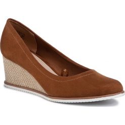 Espadryle CLARA BARSON - LS5158-02 Camel. Pomarańczowe espadryle damskie Clara Barson, bez wzorów, ze skóry ekologicznej, bez obcasa, na koturnie. Za 89,99 zł.