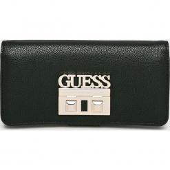Guess Jeans - Portfel. Czarne portfele damskie Guess Jeans, z aplikacjami, z jeansu. Za 279,90 zł.