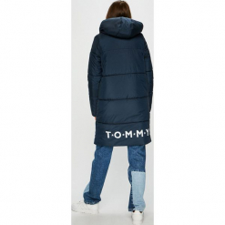 Tommy Hilfiger - Kurtka. Szare bomberki damskie TOMMY HILFIGER, m, z poliesteru, z kapturem. Za 899,90 zł.