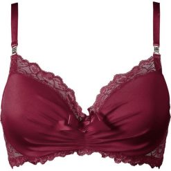 Biustonosz usztywniany bonprix bordowy. Czerwone biustonosze bonprix, w paski, z satyny. Za 34,99 zł.