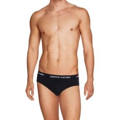 Slipy w kolorze granatowym. Niebieskie slipy męskie Pierre Cardin, xl, z nadrukiem. W wyprzedaży za 23,95 zł.