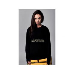 CAUTION BLACK SD. Czarne bluzy damskie z nadrukiem marki MAJORS, s, z bawełny, z kapturem, bez kaptura. Za 240,00 zł.