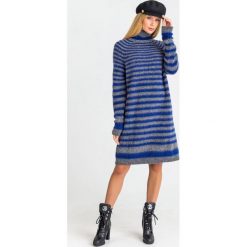 SUKIENKA FULCRO SPORTMAX CODE. Niebieskie sukienki damskie Sportmax Code, na imprezę, s, z aplikacjami, z wełny, z golfem, bez rękawów, długie, midi. Za 767,40 zł.